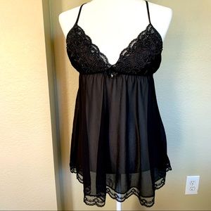 Black Sheer Babydoll Chemise By Seductive Wear S
